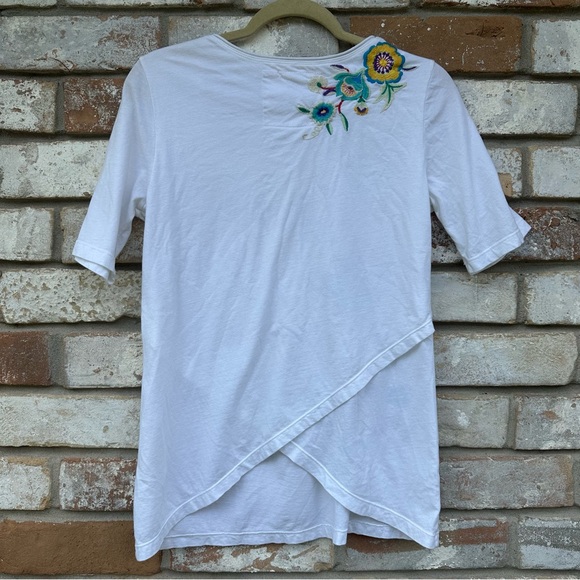 Johnny Was White Cotton Embroidered Shirt - Picture 6 of 8